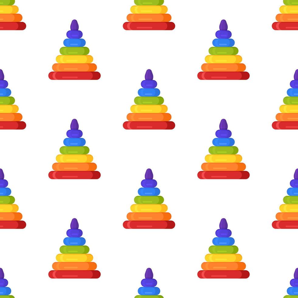 Vektorillustration eines Musters von Regenbogenpyramiden für Kinder. gestaltungselement für den druck von postern vektor