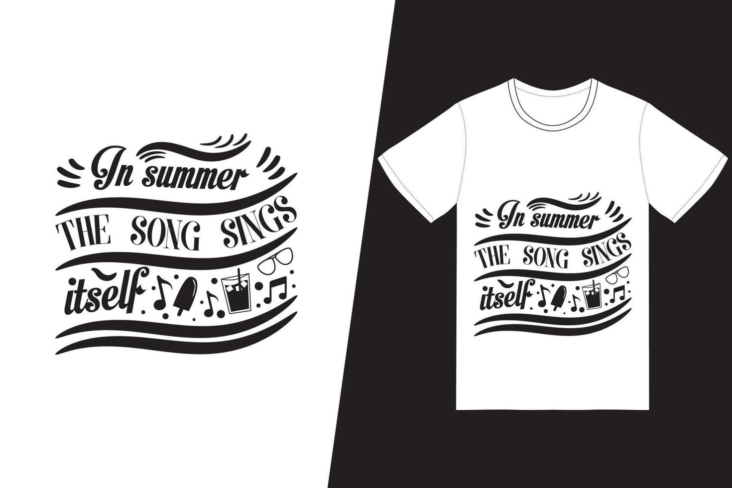 på sommaren sjunger låten sig själv sommardesign. sommar t-shirt design vektor. för t-shirttryck och andra användningsområden. vektor