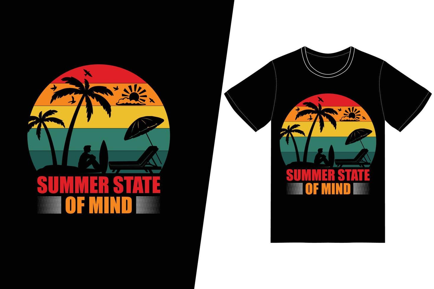 Sommer ist ein Geisteszustand T-Shirt-Design. Sommer-T-Shirt-Design-Vektor. für T-Shirt-Druck und andere Zwecke. vektor
