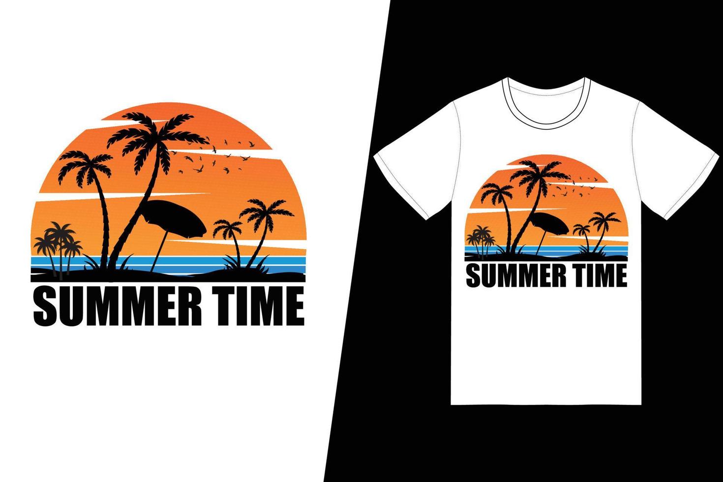 Sommerzeit-T-Shirt-Design. Sommer-T-Shirt-Design-Vektor. für T-Shirt-Druck und andere Zwecke. vektor