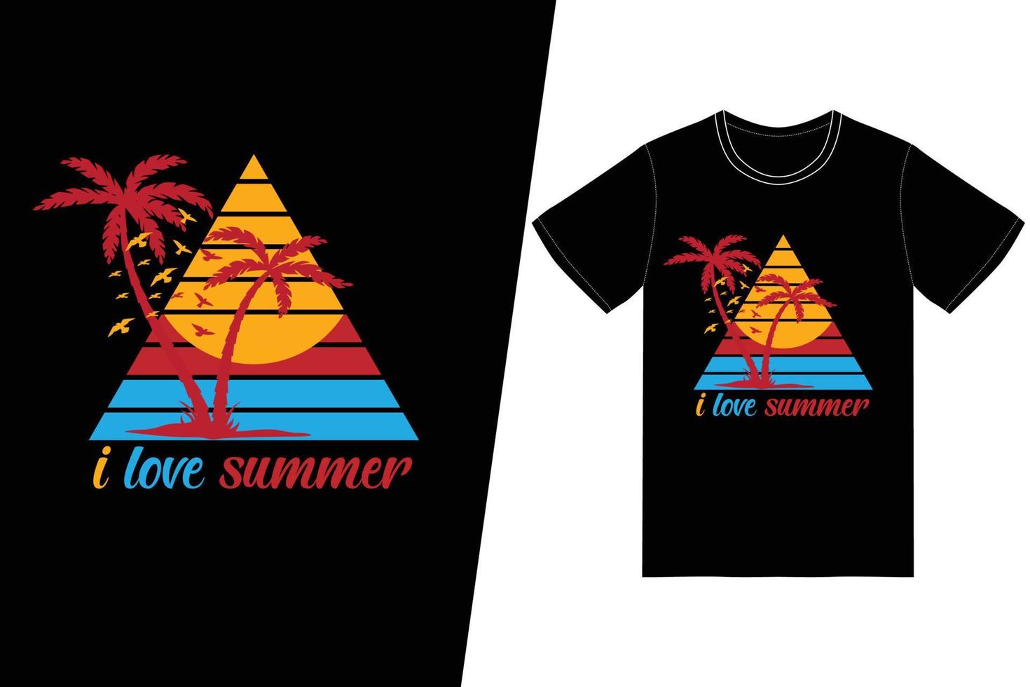 Ich liebe sommerliches T-Shirt-Design. Sommer-T-Shirt-Design-Vektor. für T-Shirt-Druck und andere Zwecke. vektor