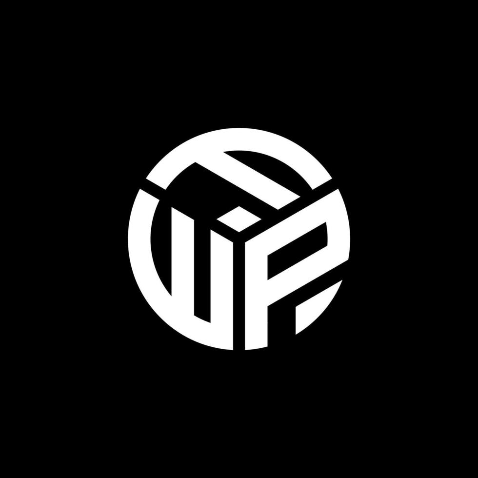 fwp-Brief-Logo-Design auf schwarzem Hintergrund. fwp kreatives Initialen-Buchstaben-Logo-Konzept. fwp Briefgestaltung. vektor