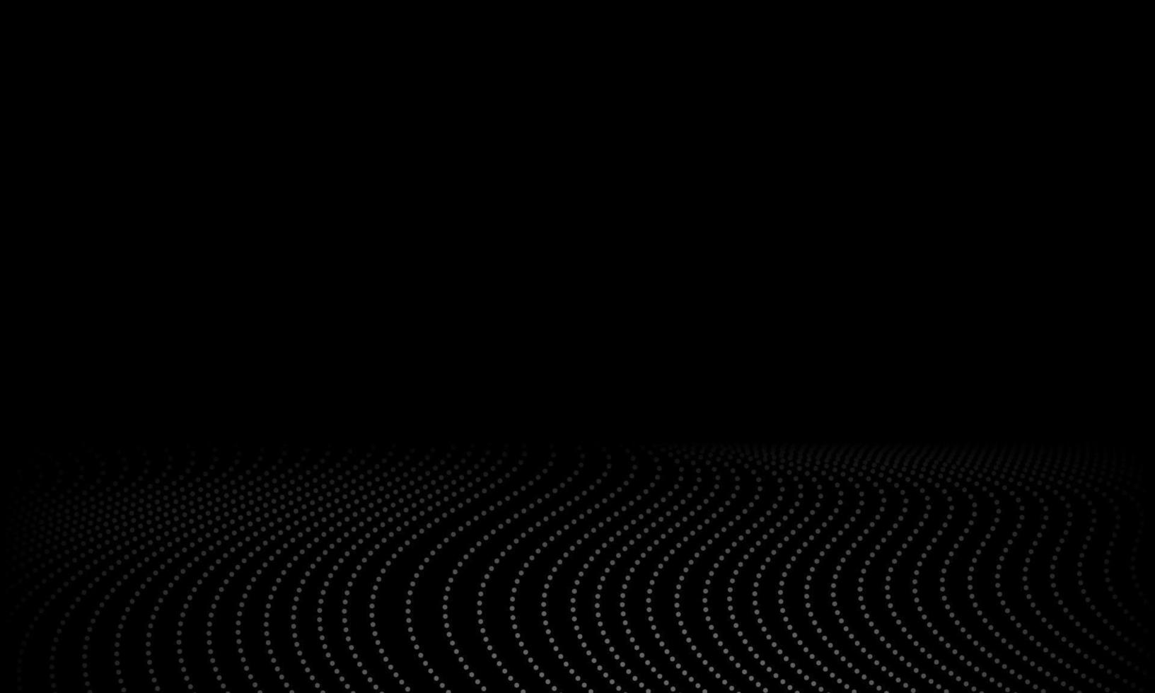 abstrakt grå perspektiv prick på svart bakgrund. vektor