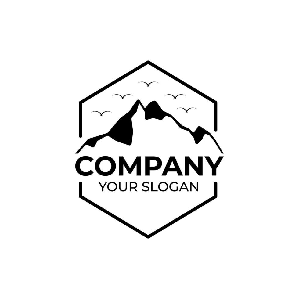 Logo-Design für Outdoor-Abenteuer in den Bergen vektor