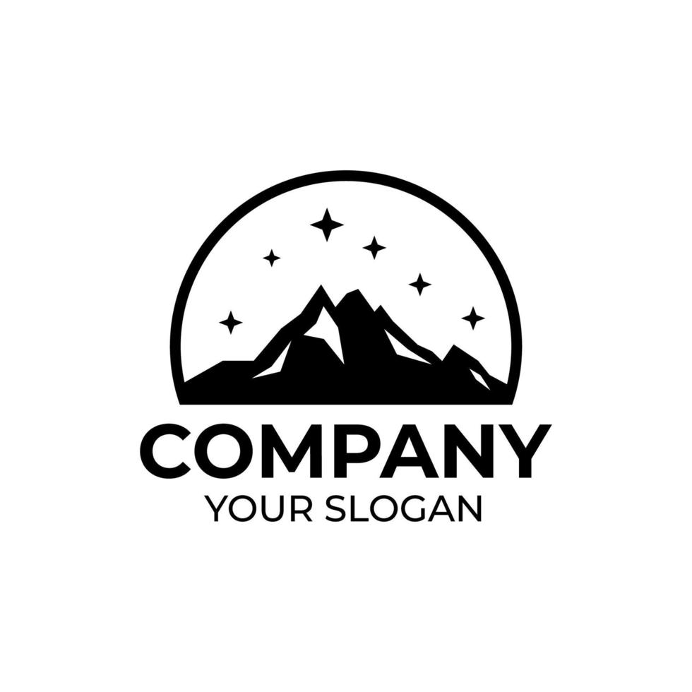 Logo-Design für Outdoor-Abenteuer in den Bergen vektor