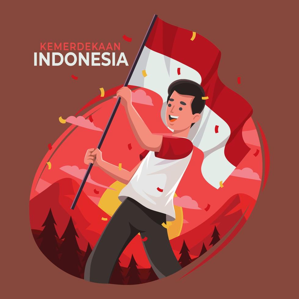 indonesien självständighetsdagen koncept vektor
