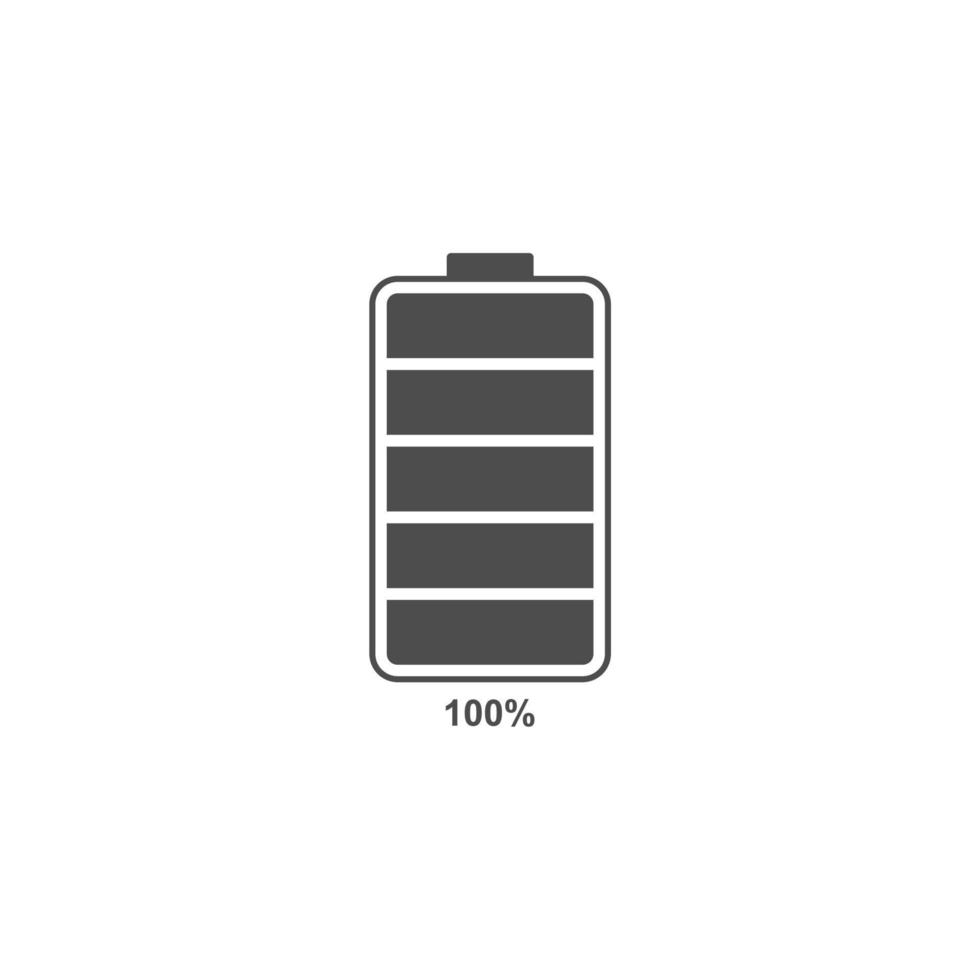 einfaches Batteriesymbol mit Prozentanzeige vektor