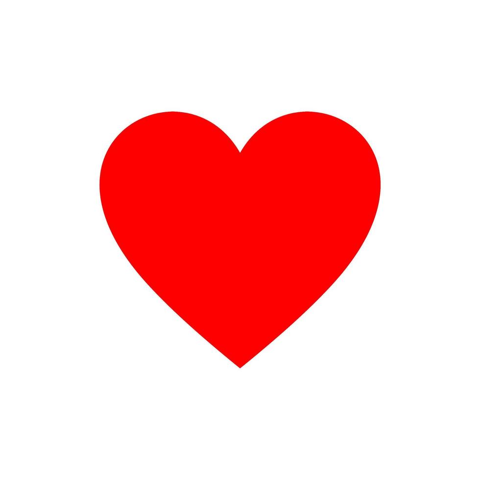 einfaches Herz-Symbol auf weißem Hintergrund vektor