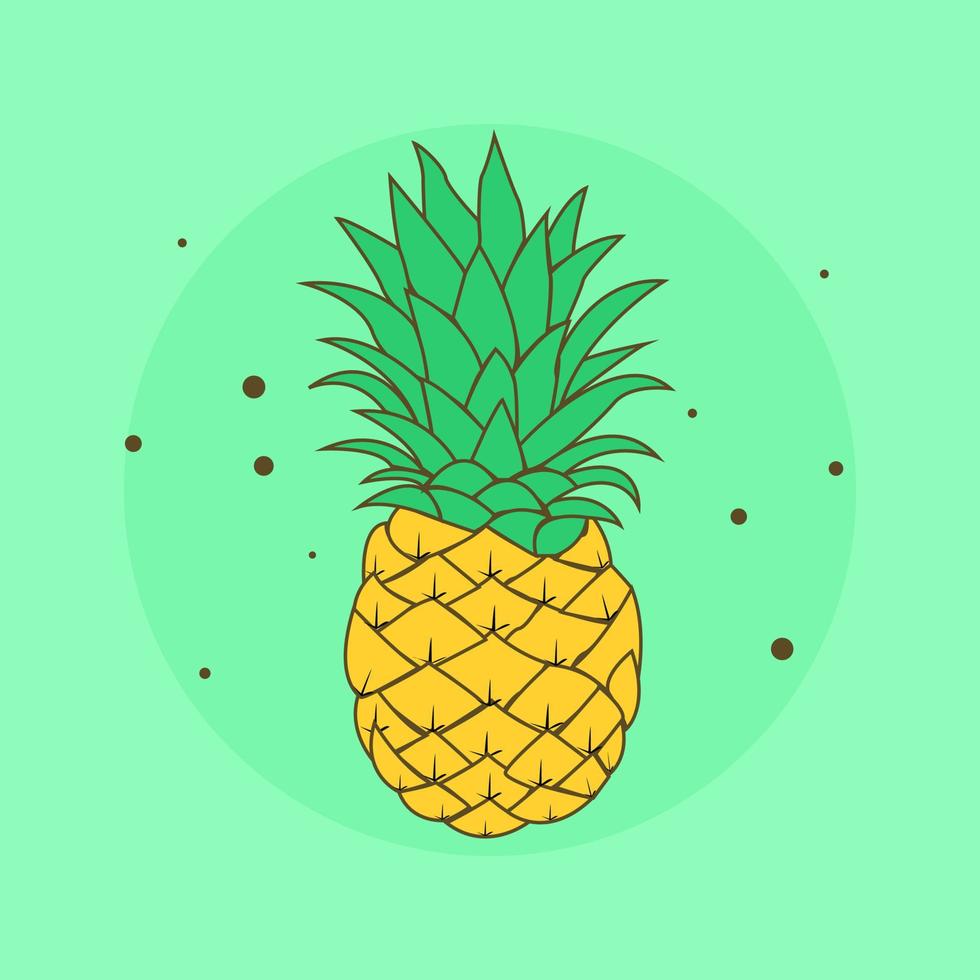 grundlegende rgb-Ilustrationsvektorgrafik der Ananas vektor