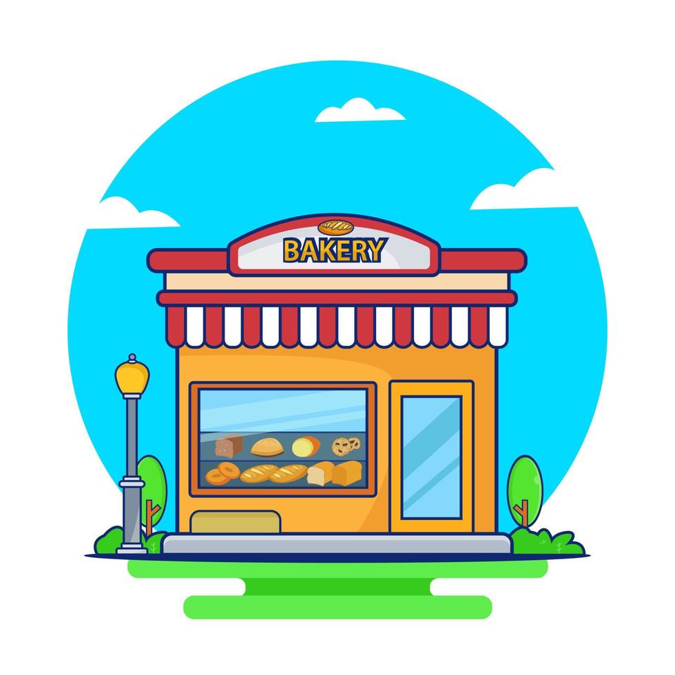 Gebäude Architektur Shop Burger Symbol Logo Vektor Design Illustration. Fast-Food-Restaurant-Logo.