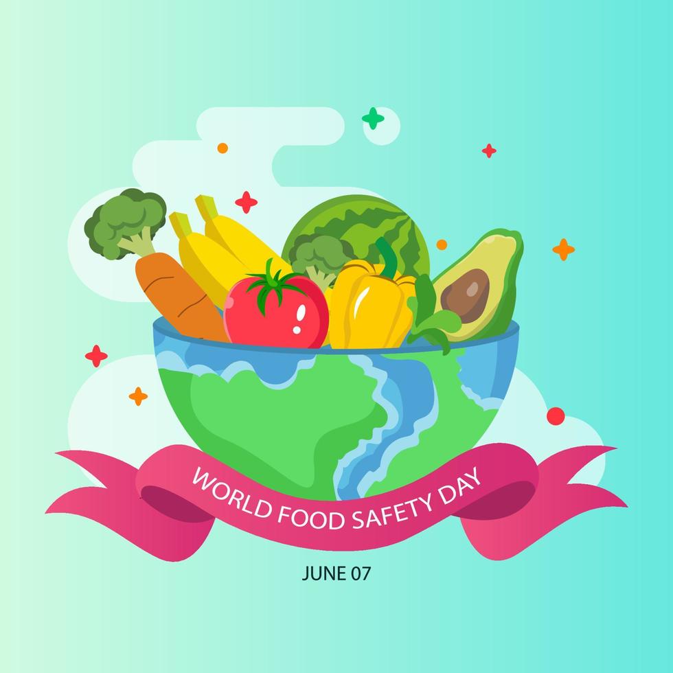 World Food Safety Day firande kort vektor designillustration. platt vektor