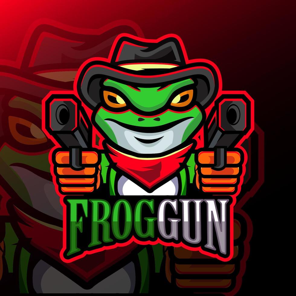 frosch esport maskottchen logo design illustrationsvektor vektor