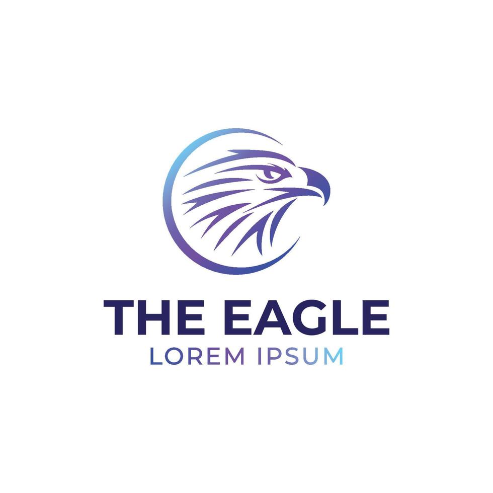 eagle logotyp med moderna cirklar och färger vektor