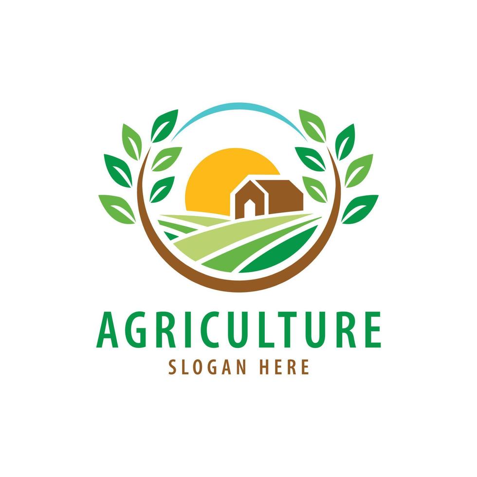 Landwirtschaftslogovorlage geeignet für Unternehmen und Produktnamen. Dieses stilvolle Logo-Design kann für verschiedene Zwecke für ein Unternehmen, ein Produkt, eine Dienstleistung oder für alle Ihre Ideen verwendet werden. vektor