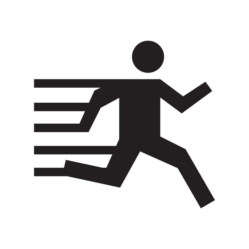 Running Man Icon Logo Vorlage geeignet für Unternehmen und Produktnamen. Dieses stilvolle Logo-Design kann für verschiedene Zwecke für ein Unternehmen, ein Produkt, eine Dienstleistung oder für alle Ihre Ideen verwendet werden. vektor