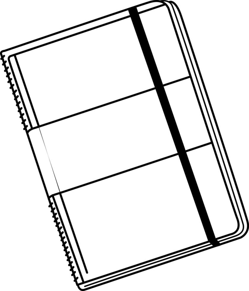 vektorillustration von farbseiten eines tagebuchs, eines buches. nachahmung des comic-stils. handgezeichnetes tagebuch-symbol des vektors. ein notizbuch zum aufzeichnen von erinnerungen, geheimnissen. schwarz-weiß isoliertes Tagebuch-Symbol. vektor