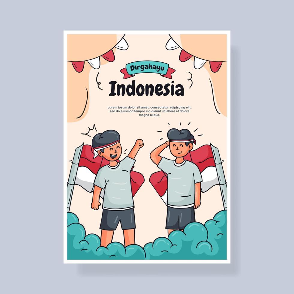 Dirgahayu Indonesien Plakatvorlage vektor