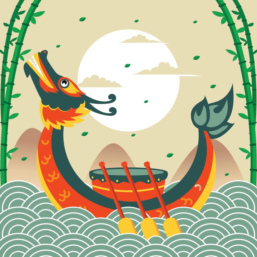 dragon boat festival bakgrund vektor