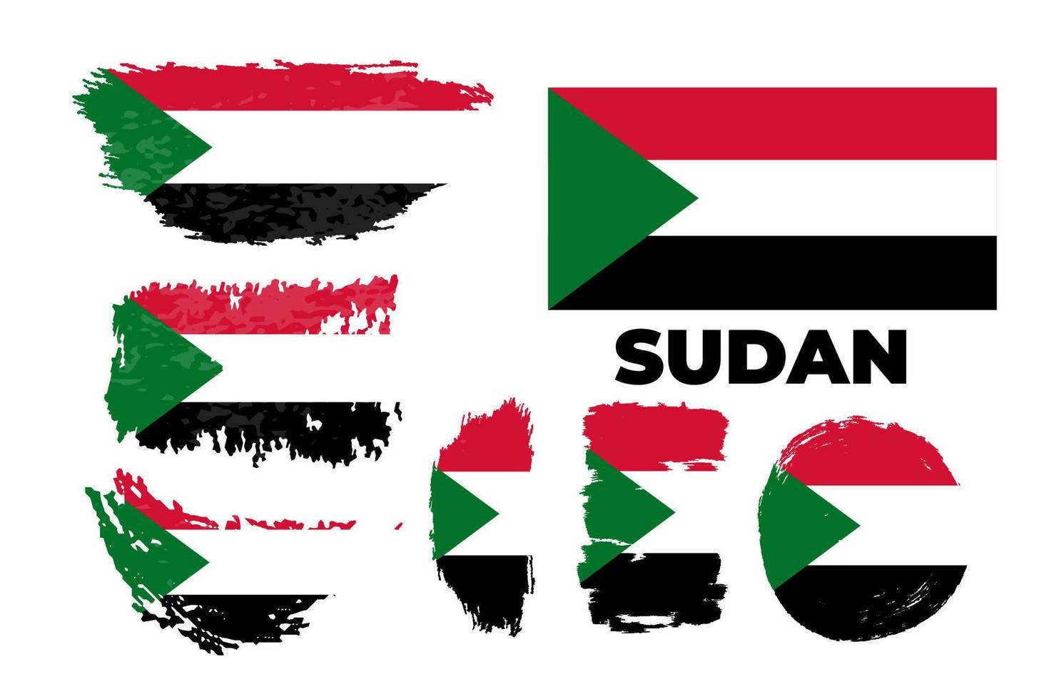 schwenkende Flagge der Sudan-Vektorgrafik. Abbildung der wehenden sudanesischen Flagge. Die im Wind wehende sudanesische Landesflagge ist ein Symbol für Freiheit und Unabhängigkeit. Vektor-Illustration vektor