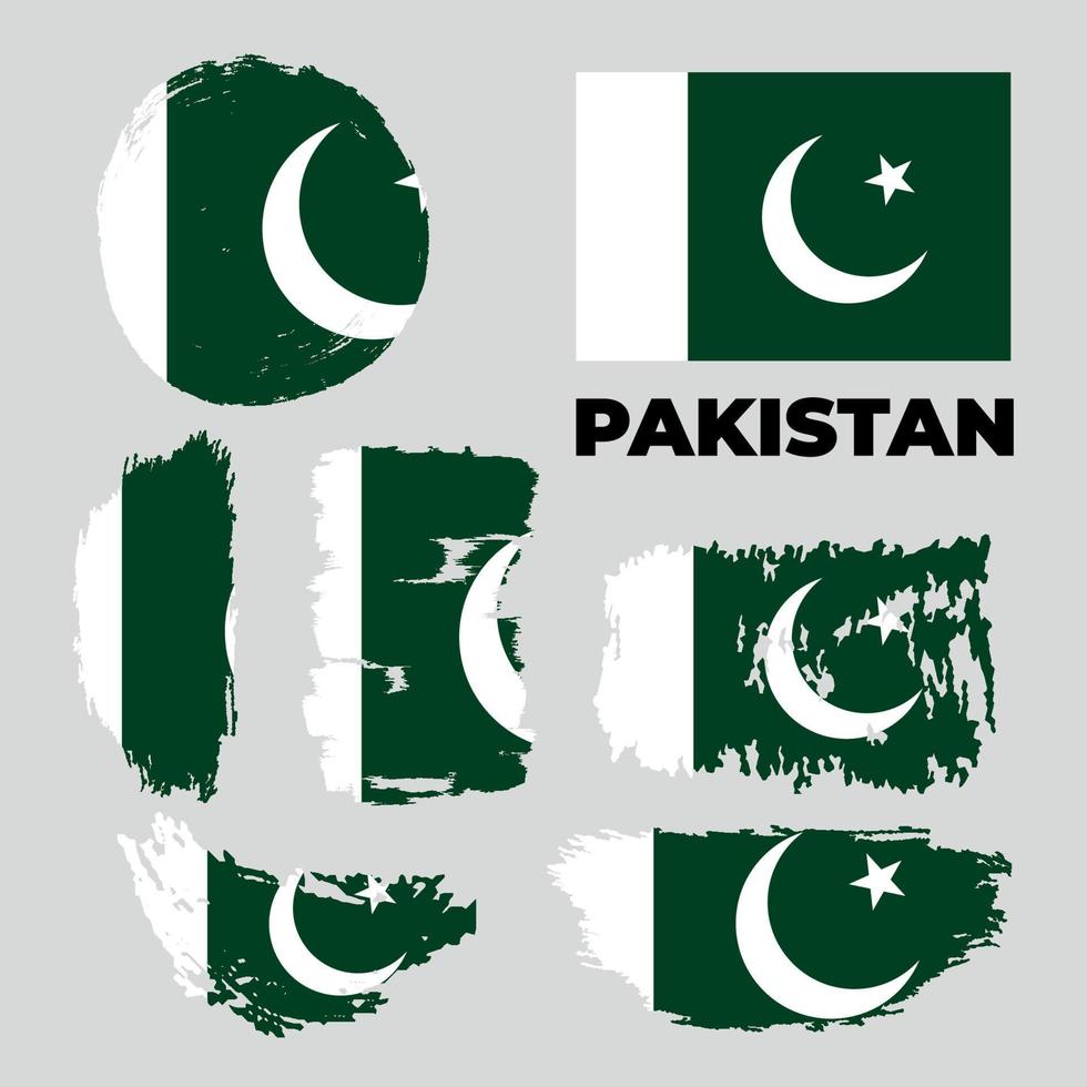 pakistanische Flagge Grunge-Pinsel-Hintergrund. Vektor-Illustration. vektor