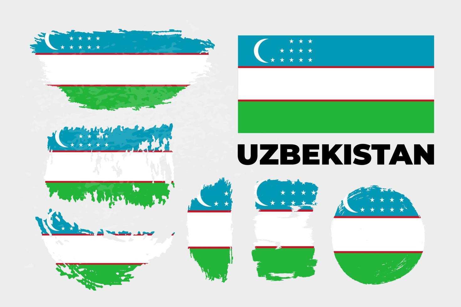 uzbekistans flagga. flagga i grungy stil. självständighetsdag. vektor stock illustration