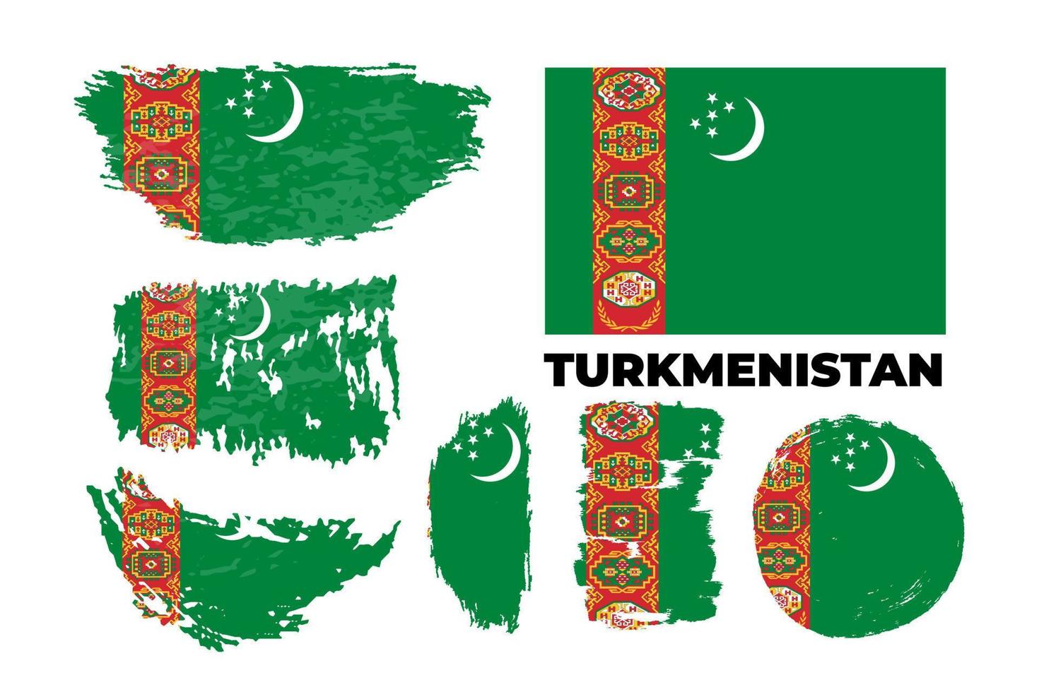 Turkmenistan-Flagge. offizielle Farben und Proportionen korrekt. vektor