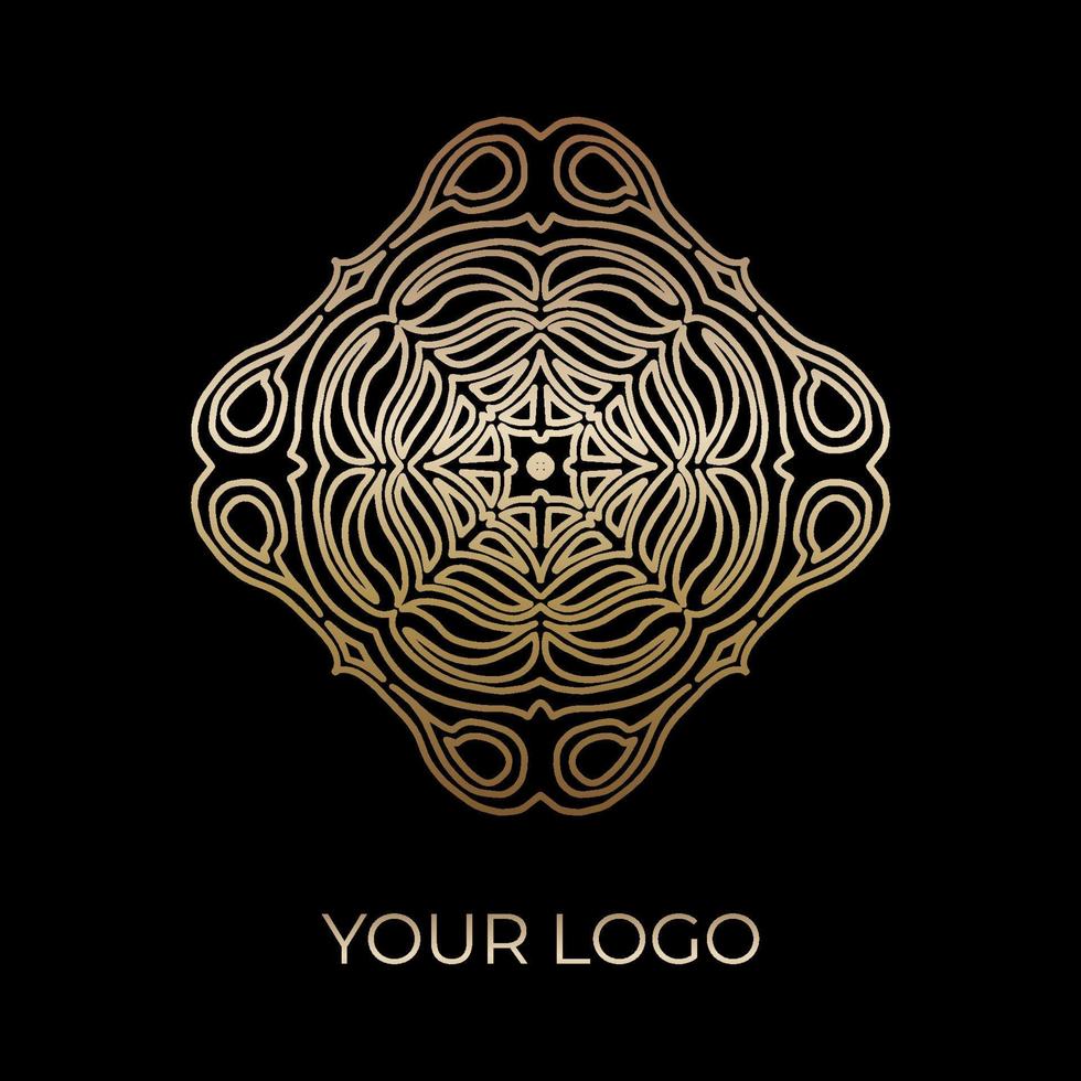 Luxus-Logo-Vorlage. Vintage-Abzeichenrahmen gedeiht. modernes, elegantes Logo-Design. Vektor-Illustration vektor