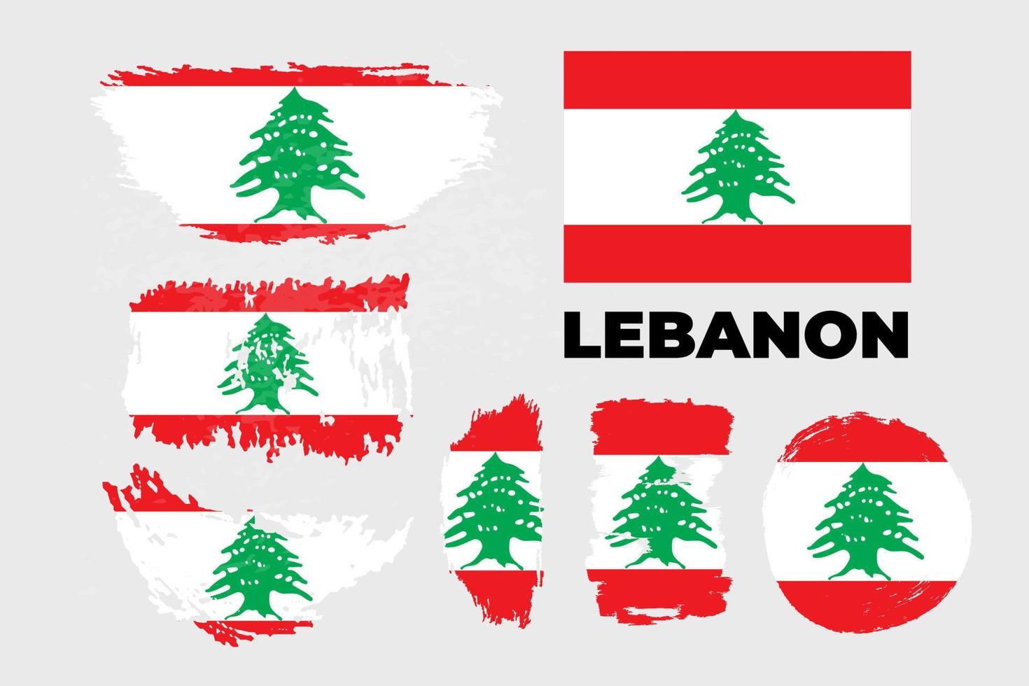 Flagge des Libanon. vorlage für die preisgestaltung, ein offizielles dokument mit der flagge des libanon. heller, bunter Vektorstock-Grunge-Illustrationssatz. vektor