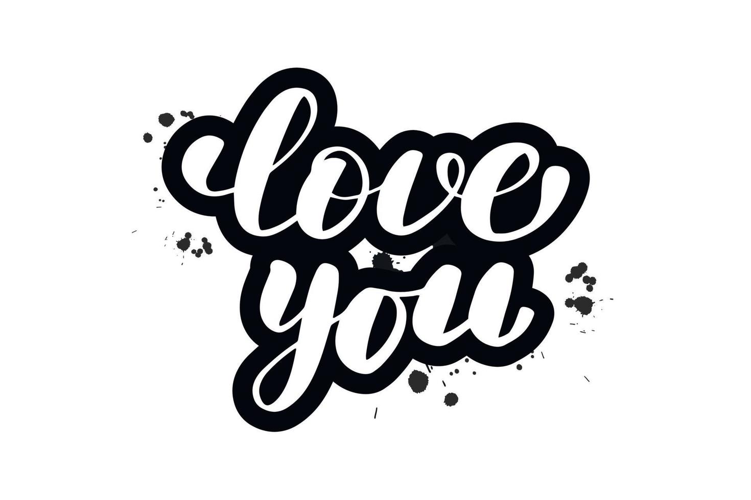 inspirierende handgeschriebene pinselbeschriftung liebe dich. vektorkalligraphieillustration lokalisiert auf weißem hintergrund. typografie für banner, abzeichen, postkarten, t-shirts, drucke, poster. vektor