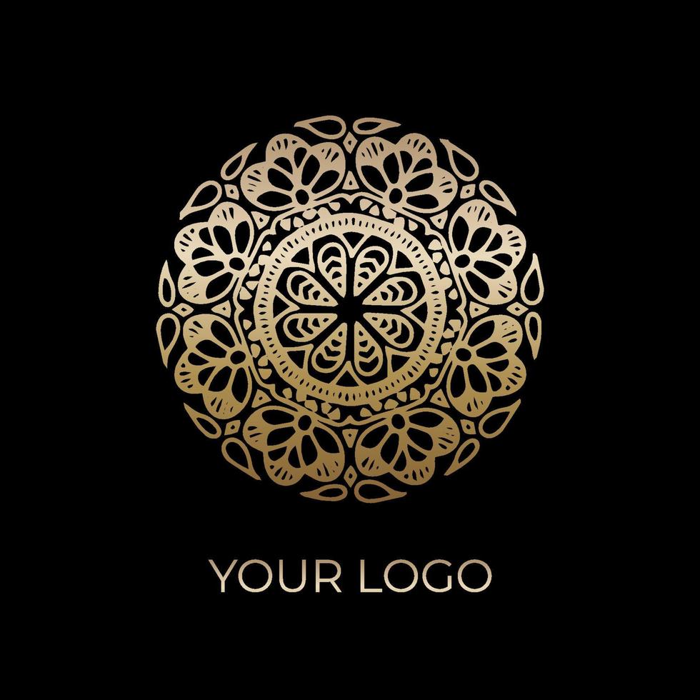 Ornament-Mandala-Logo-Vektordesign für die Geschäftsbranche. elegantes Premium-Logo-Symbol und Symbolvorlage für Schönheit und Massage. Vektor-Illustration vektor