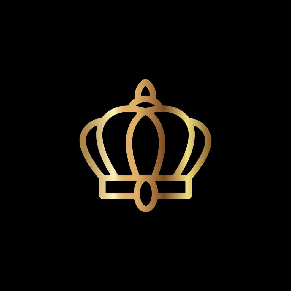 krona ikon. kronvektorillustration med gyllene färg isolerad på svart bakgrund, lämplig för ikon, logotyp eller något designelement som använder kronform vektor