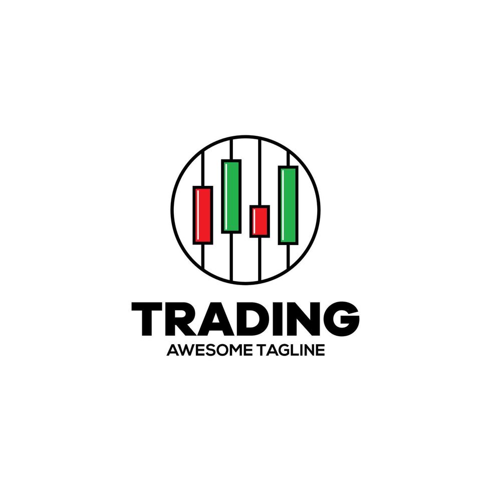 Handelsfinanzvektorlogo. Trading-Symbol. Kerzenhandel. Handelsaktiensymbol. Markt-Chart-Zeichen. vektor