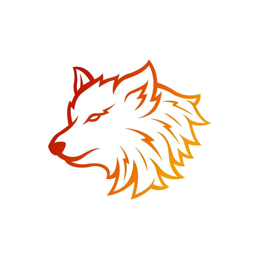 vektorillustration eines fuchs- oder hundekopfes. Das Potenzial für Maskottchen-Logos mit Tierköpfen, insbesondere Füchsen oder Hunden, könnte auch für E-Sport-Logos oder Designvorlagen gelten vektor