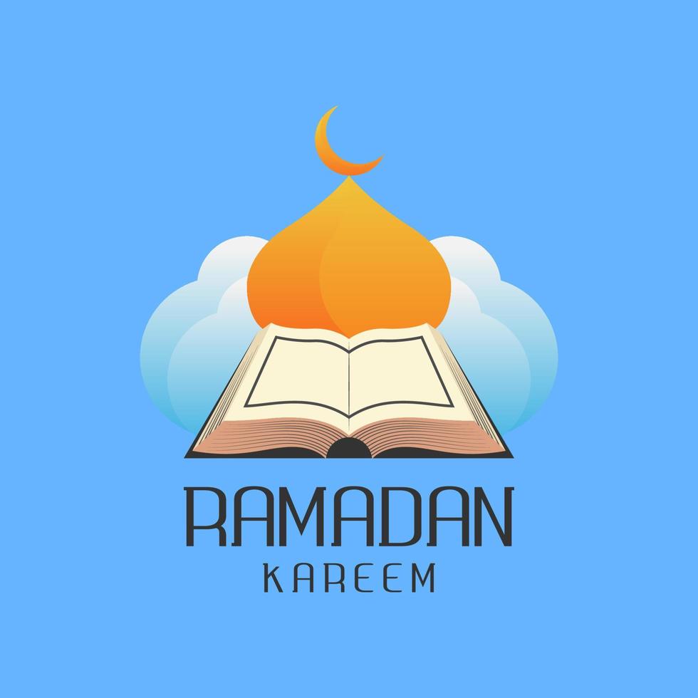 moskéns logotyp. modern vektorillustration lämplig för islamiskt tema, ramadan, eid-hälsning eller islamiskt firande. platt färgglad stil. vektor