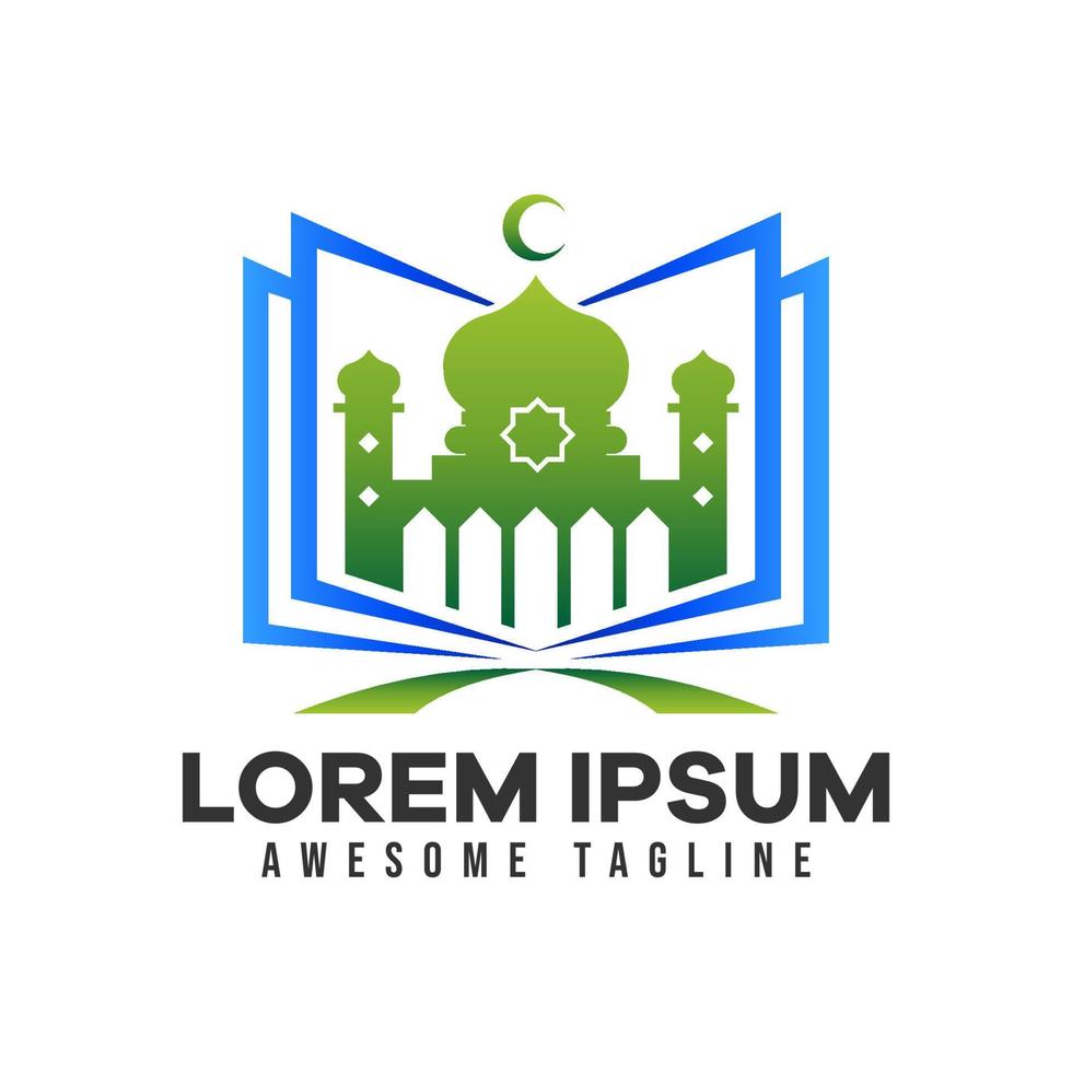 moskéns logotyp. modern vektorillustration lämplig för islamiskt tema, ramadan eller islamiskt firande. färgglad stil. vektor