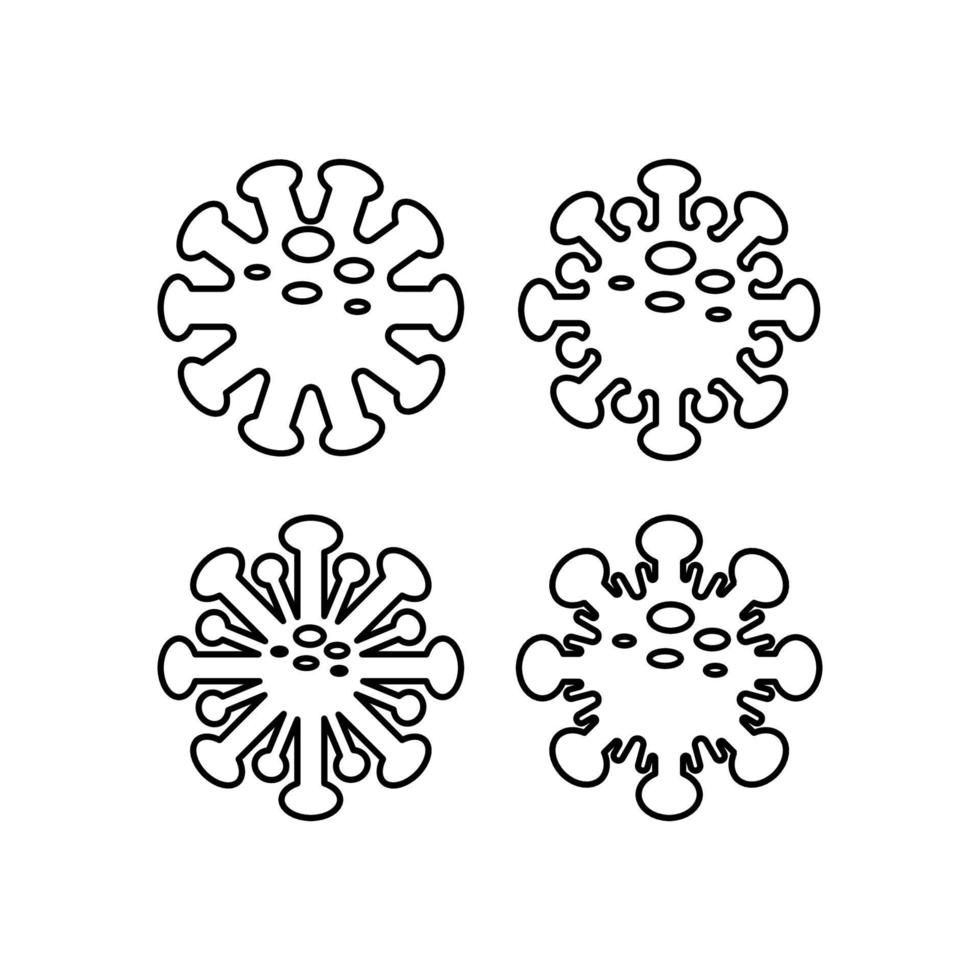 covid19. coronavirus 2019-ncov vektorillustration. coronavirus ikon. corona ikon linjekonst. svart färg på vit bakgrund isolerad. virusattack. influensapandemi. virion av corona-virus. vektor