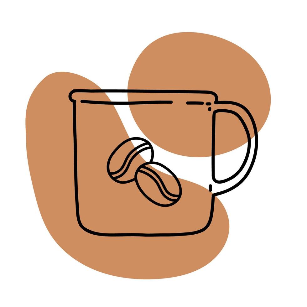 Kaffee-Symbol lineart, ruhige einfache Farbvektorillustration vektor