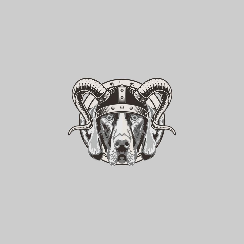 ansikte hund illustration på grå bakgrund.eps vektor