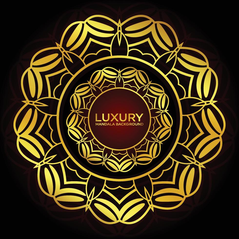 goldene Mandala-Hintergrund-Design-Kunst vektor