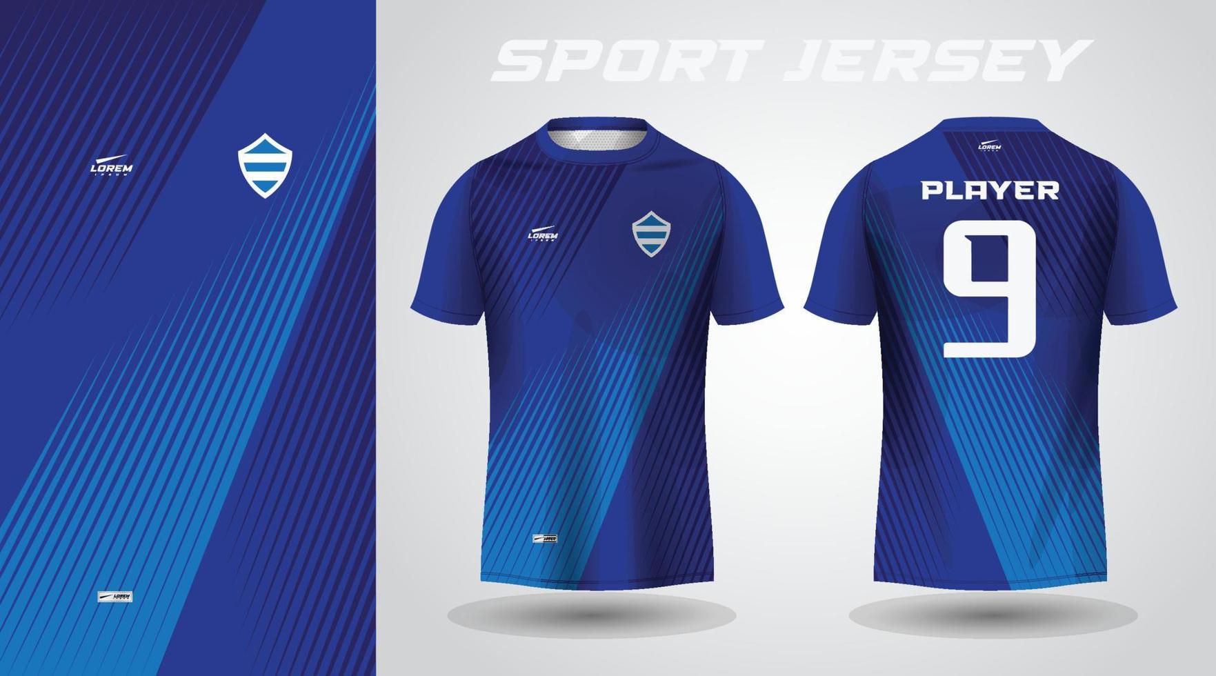 blaues T-Shirt Sport-Jersey-Design vektor