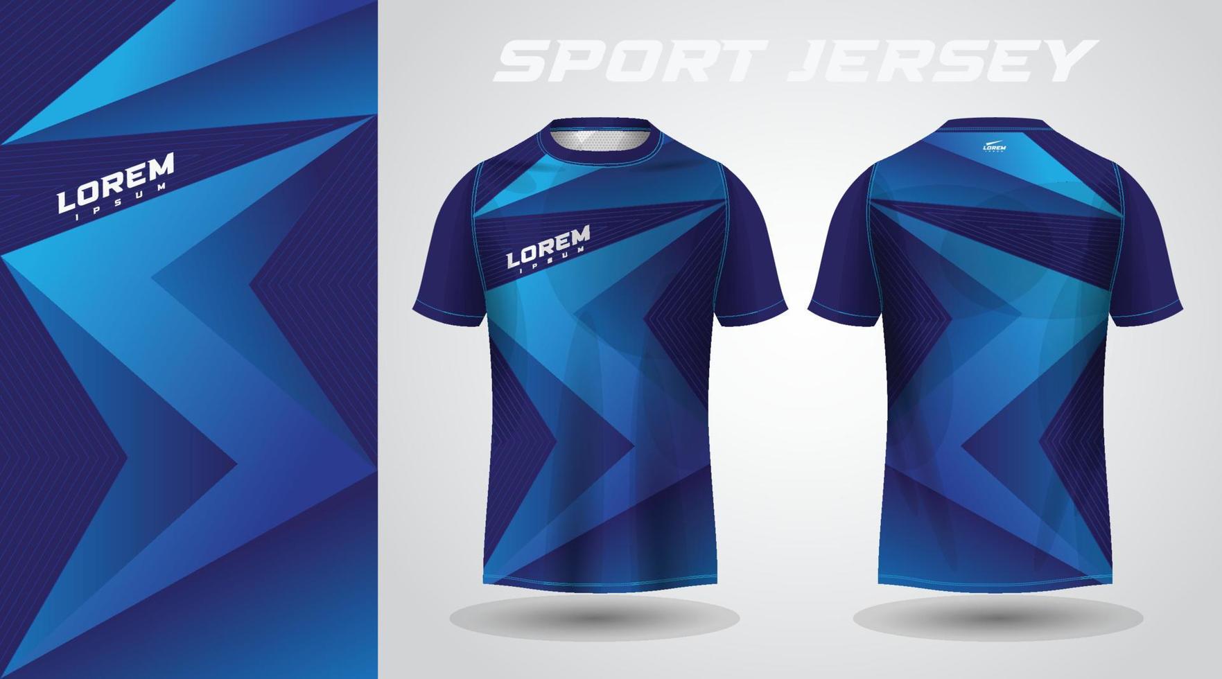 blaues T-Shirt Sport-Jersey-Design vektor