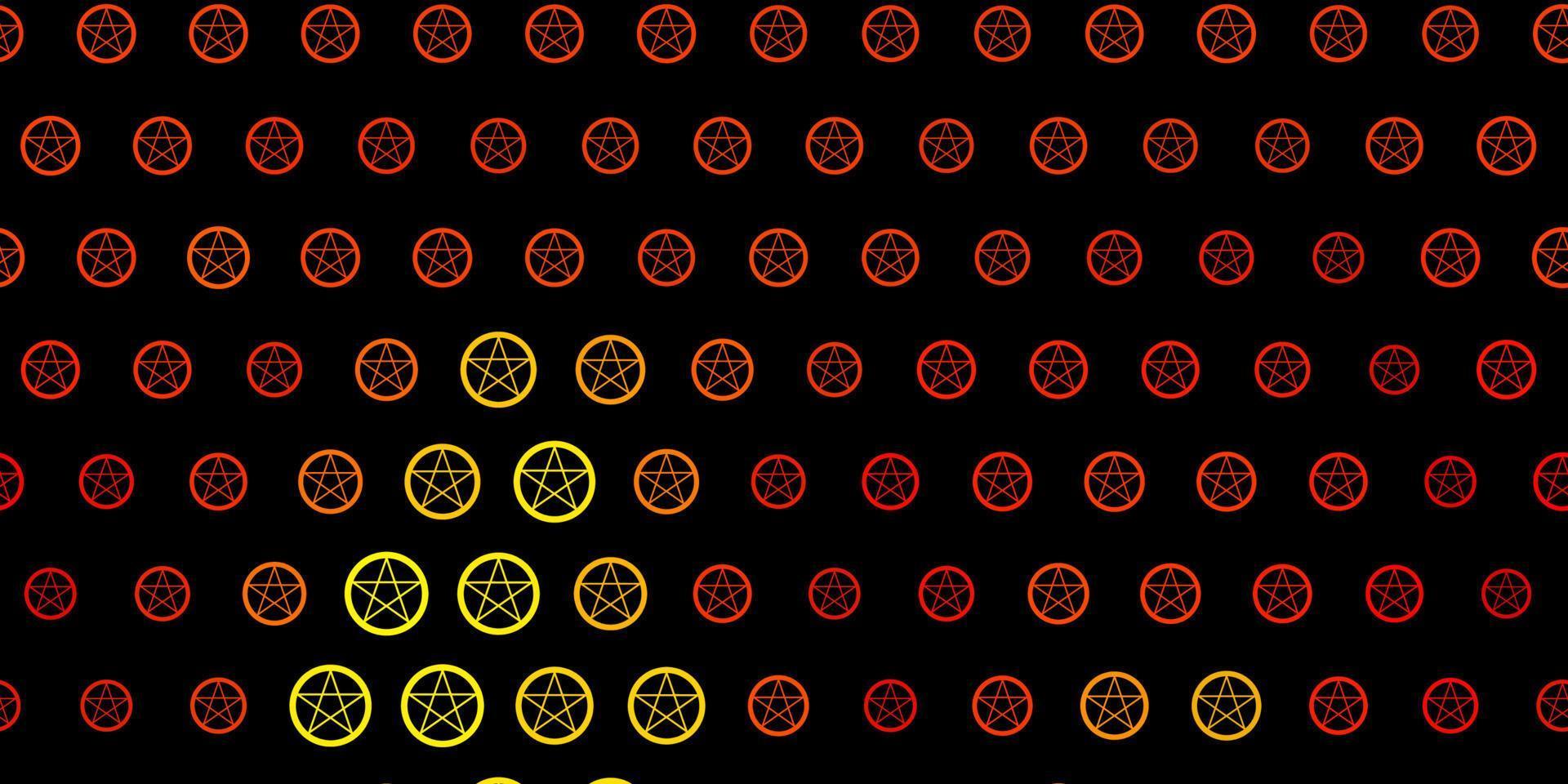 dunkelgelbes Vektormuster mit magischen Elementen. vektor