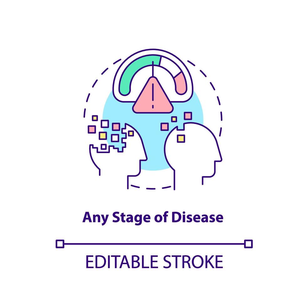 Symbol für jedes Stadium des Krankheitskonzepts. Merkmal der Palliativpflege abstrakte Idee dünne Linie Illustration. isolierte Umrisszeichnung. editierbarer Strich. Arial, unzählige pro-fette Schriftarten verwendet vektor