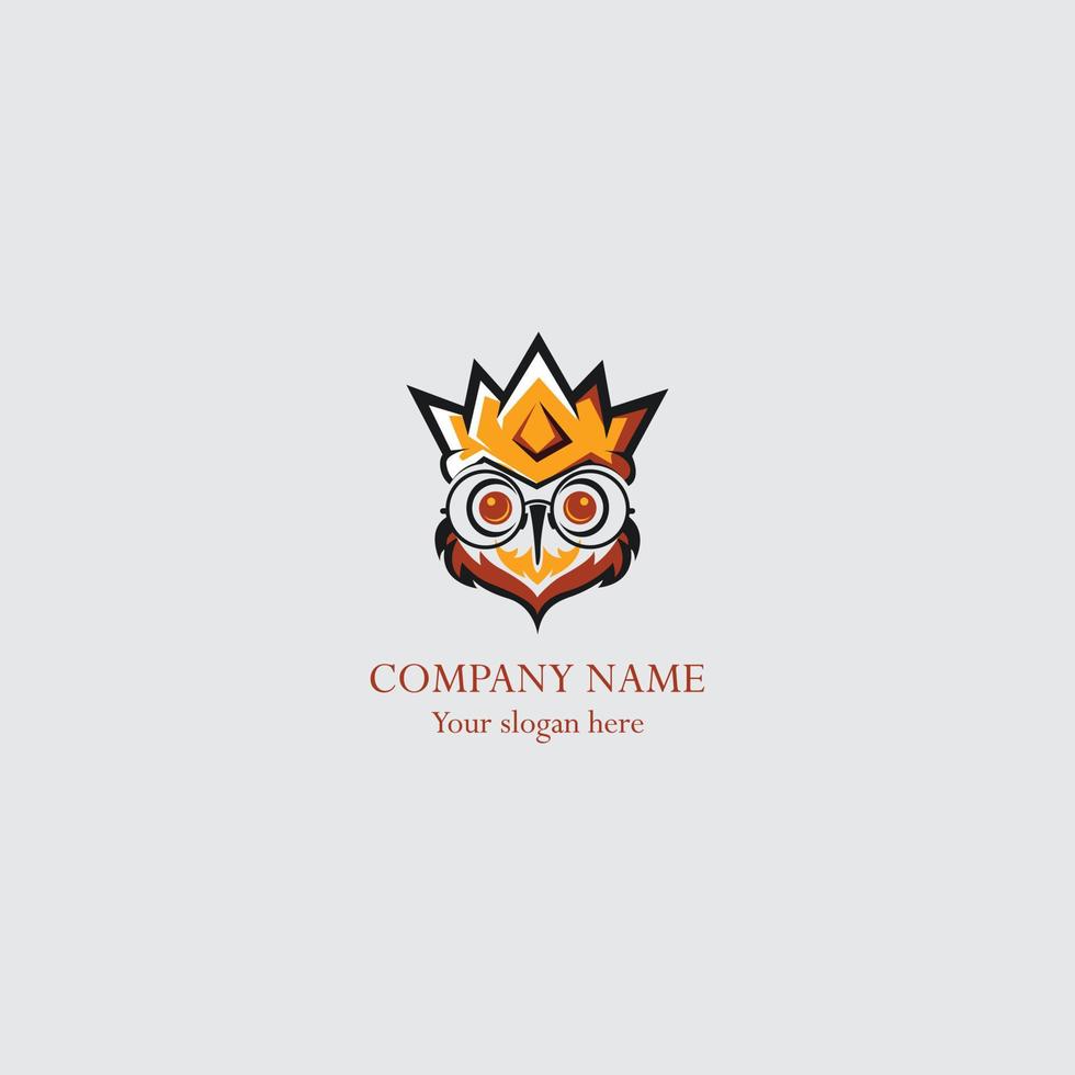 king owl abstrakt vektor logo.eps