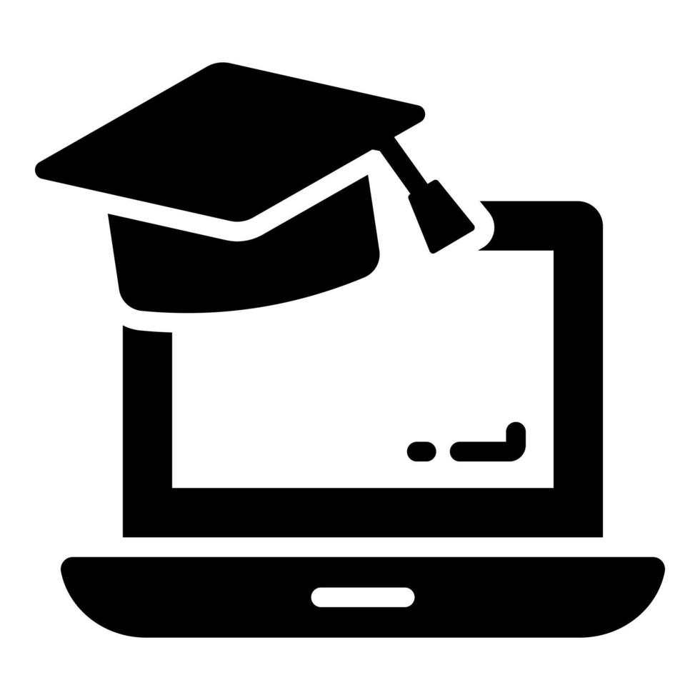 Online-Studienvektor-Glyphen-Symbol, Schul- und Bildungssymbol vektor
