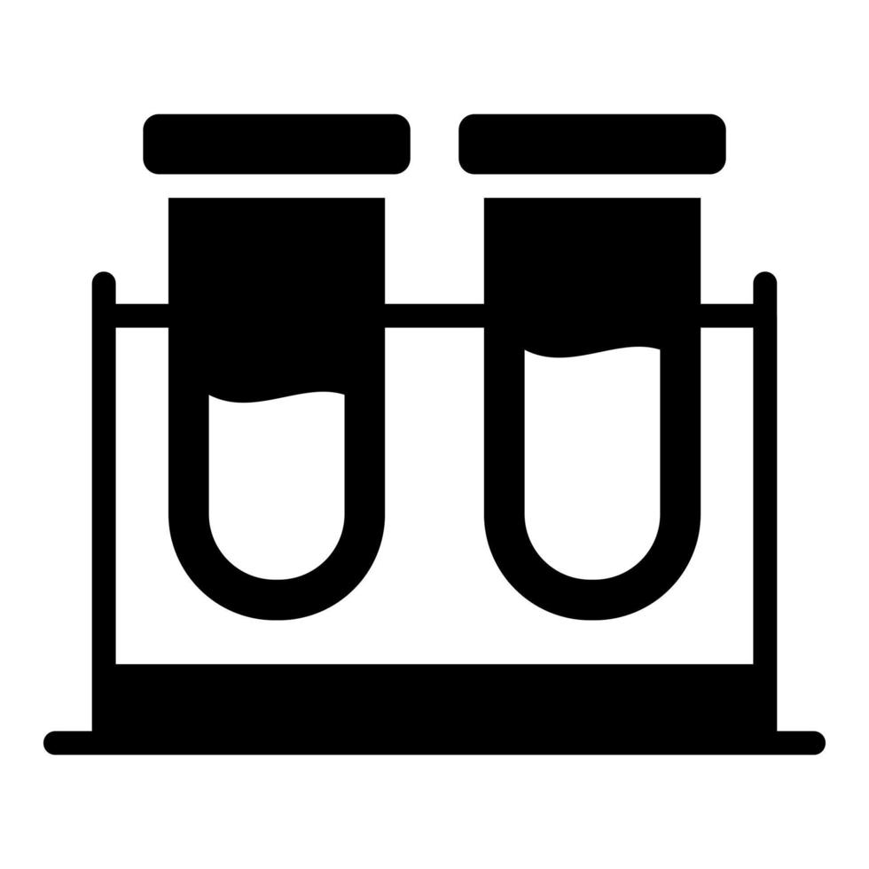 Vektor-Glyphen-Symbol für Reagenzgläser, Symbol für Schule und Bildung vektor