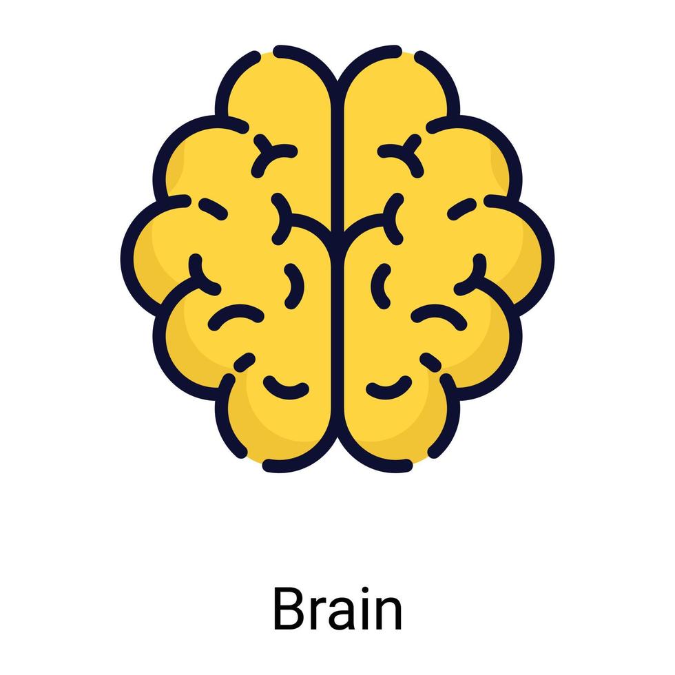 Symbol für die Farblinie des Gehirns isoliert auf weißem Hintergrund vektor