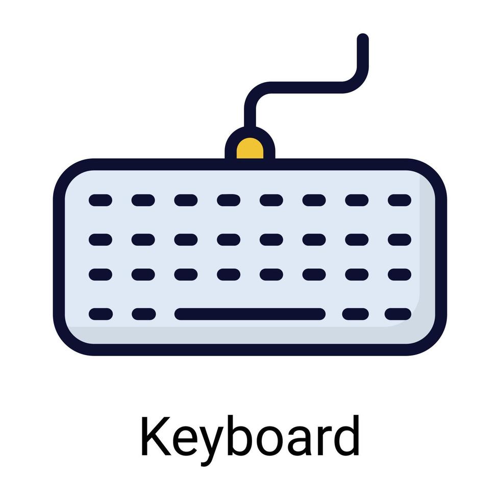tangentbord färg linje ikon isolerad på vit bakgrund vektor