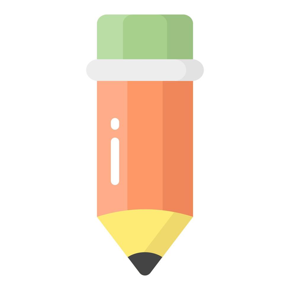 flache Ikone des Bleistiftvektors, Schul- und Bildungsikone vektor