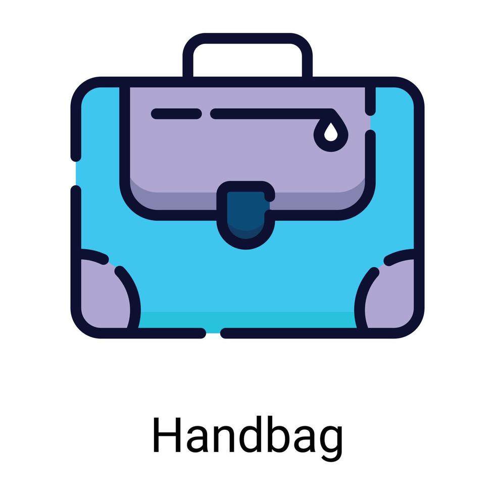 Koffer, Taschenfarbliniensymbol isoliert auf weißem Hintergrund vektor